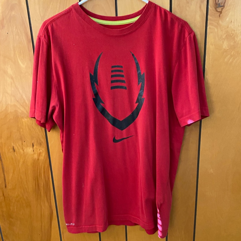 Red Nike Football Tee